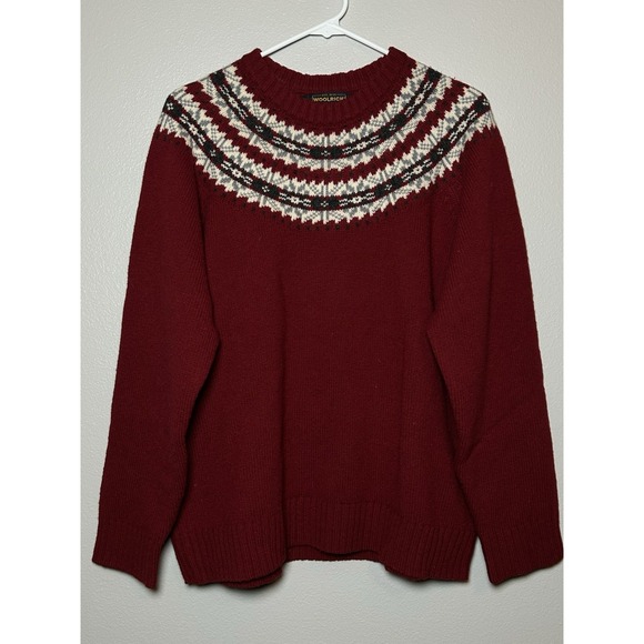 Woolrich Sweaters - Woolrich Fair Isle 100% Wool Crew Neck Sweater XL Cabincore Winter Holiday Party